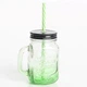Стеклянная банка с ручкой Mason Jar Зелёная, 450 мл - изображение 4