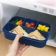 Ланч бокс на 4 герметичные отдела с приборами и соусницей LUNCH 1.3л синий - изображение 5
