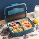 Термо ланч бокс на 3 секции с приборами Food 1л, синий - изображение 1