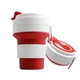 Складная кружка 350 мл, eco cup с карабином, красная - изображение 1