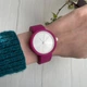 Женские силиконовые часы-конструктор actimer, фуксия ремешок, циферблат Metallic white - изображение 2