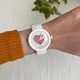 Женские силиконовые часы-конструктор actimer, белый ремешок, циферблат Red heart - изображение 2
