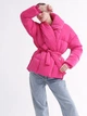 Жіночий пуховик з поясом X-Woyz LS-8881-9 M малиновий - изображение 3