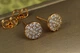 Сережки гвоздики Xuping Jewelry монетка з каменів 8 мм золотисті - зображення 2