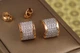 Серьги гвоздики Xuping Jewelry бомонд с родием 12 мм золотистые - изображение 1