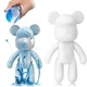 Флюидный медвежонок Punk Fluid Bear Bearbrick с красками, набор для творчества сделай сам DIY мишка 33 см - изображение 1