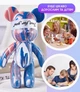 Флюидный медвежонок Punk Fluid Bear Bearbrick с красками, набор для творчества сделай сам DIY мишка 33 см - изображение 4