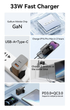 Сетевое зарядное устройство Essager 33W GaN PD USB-C+USB-A Black - изображение 3