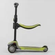 Дитячий самокат Best Scooter JS-20815 Сірий / Салатовий із сидінням для хлопчика дівчинки від 3 років - зображення 3