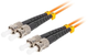 Patchcord optyczny Lanberg ST/UPC - ST/UPC 50/125 OM2 Duplex 10 m Orange (FO-STST-MD21-0100-OG) - obraz 1