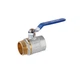 Кран кульовий Valves 1 1/2" ВН, латунний, PN30, ручка-важіль, нікельований - изображение 1