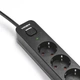 Сетевой удлинитель VIDEX ONCORD с/с 3п 3м (3x1.5мм) 2.4А 2USB+USB-C с кнопкой Black - изображение 2