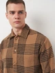 Рубашка утепленная мужская Olis-Style Рубашка клетка 52 Бежевая (ROZ6501003801) - изображение 4