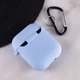 Силиконовый футляр с микрофиброй для наушников Airpods 1/2 Голубой / Lilac Blue - изображение 4
