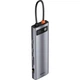 USB-хаб Type-C 11-in-1 Baseus Metal Gleam Series Multifunctional HUB Docking Station сірий (CAHUB-CT0G) - зображення 10