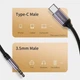 Переходник Type-C to AUX Mini-Jack 3.5 mm Essager 1М Кабель Аукс на Тайп-С (USB-C) Black-Grey (695523740259) - изображение 6