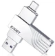 Флешка 2 в 1 OTG USB 3.0 + USB Type-C Eaget CF30 1Tb Silver - зображення 1