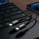 Прочный дата кабель Acefast C1-09 USB-C to USB-C PD240W 40Gbps USB 4 aluminum alloy (1m) Black / Gray - изображение 3