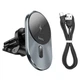 Тримач для мобільного з БЗП HOCO CA91 Magic Magnetic Wireless Fast Charging Car Holder Gray - зображення 5