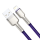 Кабель зарядный Baseus USB - Lightning Cafule Metal Lightning 2.4 A 1 м Purple (CALJK-A05) - изображение 2