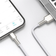 Кабель зарядный Baseus USB - Lightning Cafule Metal Lightning 2.4A 2м White (CALJK-B02) - изображение 4