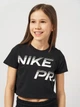 Подростковая укороченная футболка-топ для девочки Nike Pro G Nk Dfct Crop Se+ FN9691-010 147-158 см Black (196974753834) - изображение 4