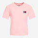 T-shirt damski basic Tommy Jeans Tommy Badge Tee DW0DW06813 L Różowy (8719861019619) - obraz 5