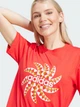 Футболка хлопковая женская Adidas Farm Gfx Tee IQ4486 XXS Красная (4066757539244) - изображение 4