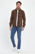 Рубашка джинсовая однотонная Trend Collection 288 коричневый M - изображение 2