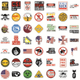 Набір багаторазових вінілових наклейок Danger, Warning signs - 50 шт. Попереджувальні знаки - Водостійкі стікери для обклеювання стікербомбінг на авто телефон ноутбук стіну (AN)20458 - зображення 2