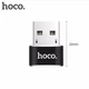 Переходник Hoco UA6 адаптер с USB на Type-C (OTG, для компьютера, ноутбука и др., Type-C, тайпси) - Черный - изображение 3