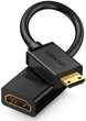 Кабель Ugreen Mini HDMI штекер to HDMI 2.0 разъем 4K 60Hz 22CM Black (20137) - изображение 1