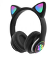 Беспроводные детские наушники CAT STN-28 с кошачьими ушками с подсветкой MP3 MicroSD FM-радио черный - изображение 1