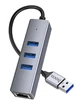 Мультиадаптер USB-хаб Hoco HB34 4in1 USB to USB3.0*3 / RJ45 Gigabit Ethernet 1000Mbps (metal gray) - изображение 5