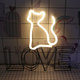 Неоновий світильник Neon Lights "Кішка" Нічний декоративний настінний LED лампа (USB, 3хАА) Різнокольоровий - зображення 1