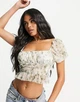 Топ Missguided TJF27562 38 молочний принт - зображення 2