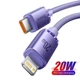 Кабель Baseus Crystal Shine Series Fast Charging Data Cable Type-C to Lightning PD 20W 2м (CAJY000305) Purple - изображение 2