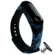 Силиконовый ремешок MRK для фитнес браслета Xiaomi Mi Band 4/3 с рисунком Камуфляж сине-черный с металлической кнопкой (mrk21042020) - изображение 1