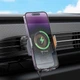 Автотримач з БЗП Hoco HW7 Transparent Discovery Edition (air outlet) Metal gray - изображение 8