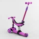 Детский самокат беговел-трансформер 3 в 1 Best Scooter BS-26566 Фиолетовый с сиденьем и подсветкой колес - изображение 3
