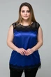 Атласная блуза Tatiana ТОНИ электрик с кружевом 58 - изображение 2