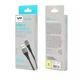 Кабель Veron Braided NC09 USB - Type-С 2.4A (25см, тайпси, тканинне обплетення, нейлон) - чорний - зображення 3