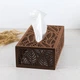 Деревянный диспенсер для косметических салфеток VANZA Leaf орех - изображение 1