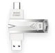 USB 3.0 + USB Type-C 2 в 1 OTG Флешка Брелок DM PD098 256Gb Metal Silver - изображение 2