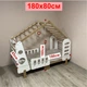 Кровать Домик спорт 160см 80/180см Белая с деревом - изображение 2