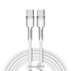Кабель 2 метровый Baseus Cafule Type-C to Type-C PD 100W белый (CATJK-D02) - изображение 2