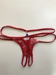 Трусики з розрізом стрінги сексуальна білизна еротична білизна Sexy OneSize червоний (8-76) - зображення 2