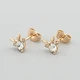 Сережки гвоздики з кристалами Swarovski Оленя Бембі 43607 розмір 9х9 мм колір білий вага 1.4 г позолота 18К - зображення 2
