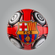 Футбольный мяч Grippy G-14 FC Barca 3, красный/черный (GR4-432FCB3) - изображение 1