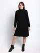 Платье женское черное воротник стойка с косами 8036-4 ONE SIZE - изображение 1